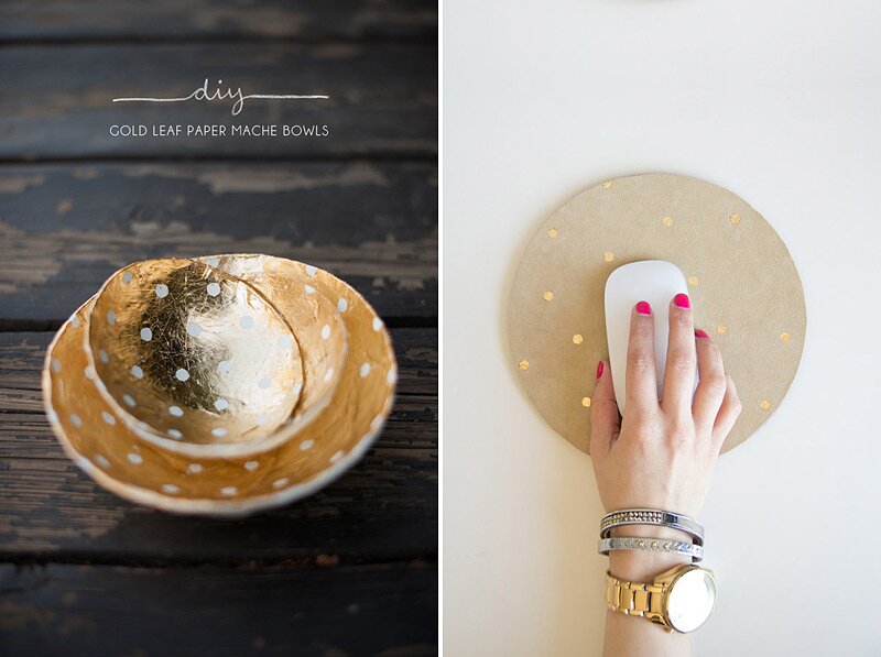 gold polka dot diy