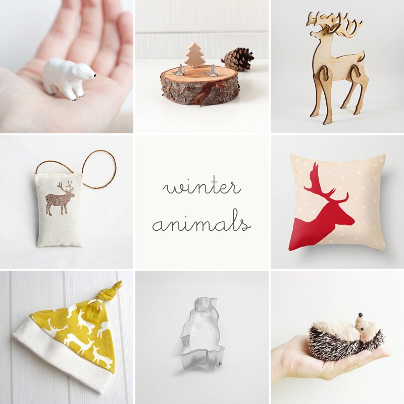 winter animals / etsy finds / via anastasia marie